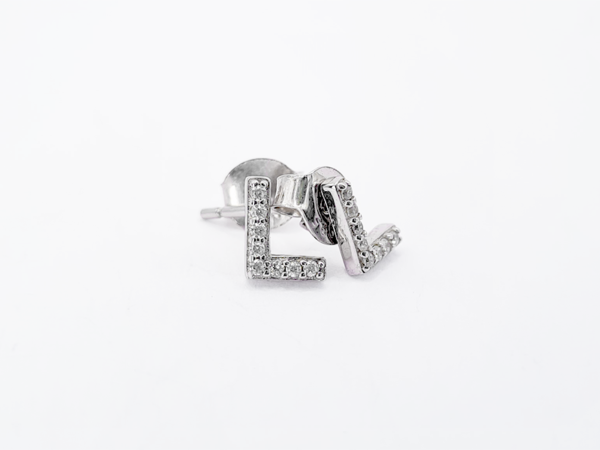Aretes Inicial "L" . Plata 925
