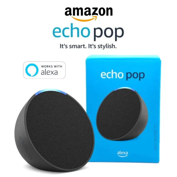 Amazon Echo Pop / Parlante inteligente y compacto con sonido definido y Alexa / Carbón-Negro