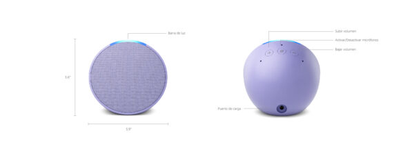 Amazon Echo Pop / Parlante inteligente y compacto con sonido definido y Alexa / Lavanda - Imagen 5