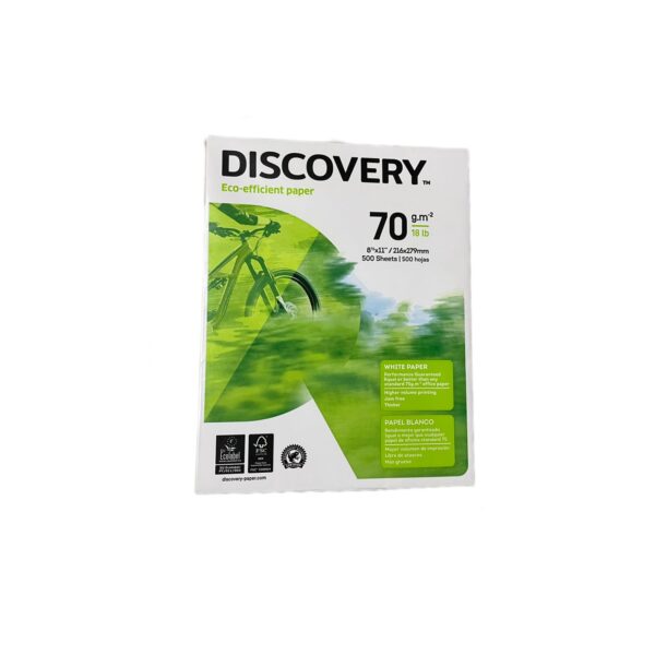 Resma de Papel Bond Blanco -Discovery Eco Efficient Paper -  8.5” x 11”