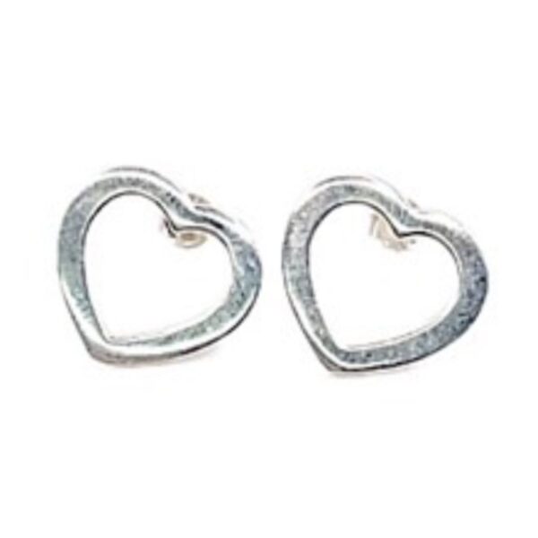 Aretes Forma Corazón-Plata 925