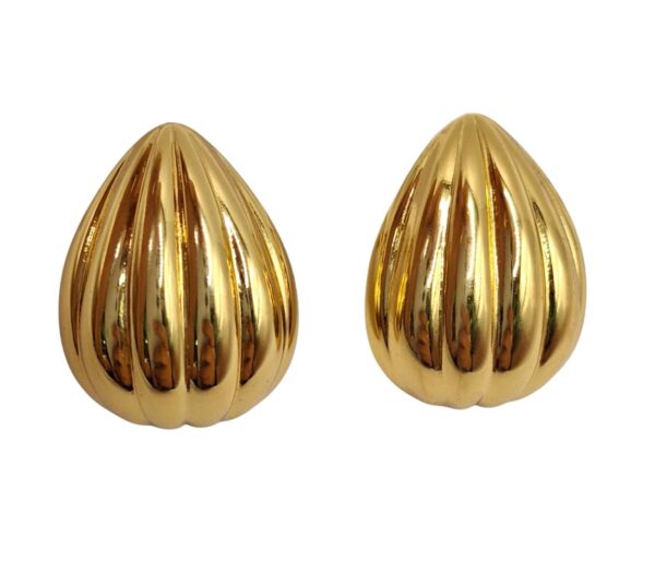 Arete de Acero Gota con Rayas
