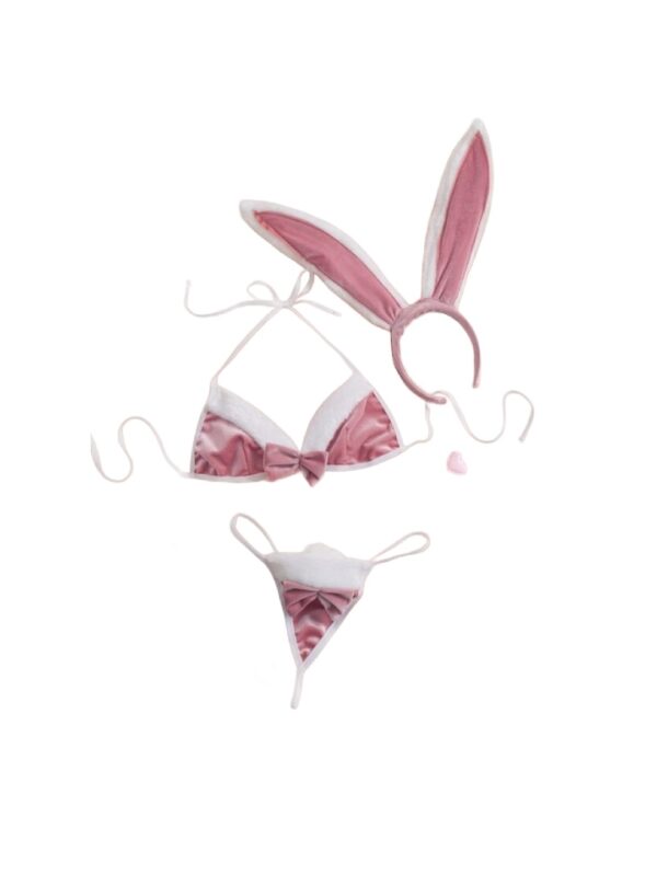 Disfraz de Conejita 3 Piezas - Color Rosado con Blanco - Talla S