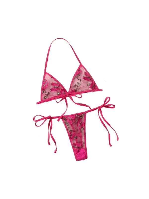Lencería - Set de 2 Piezas - Color Rosa Fucsia - Talla S