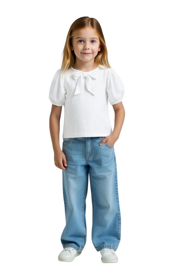 Blusa Amore Mio para Niña, Color Blanco- Talla 2