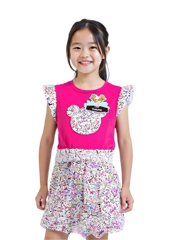 Vestido para Niña Tic Tac Toe, Color Rosado- Talla 10