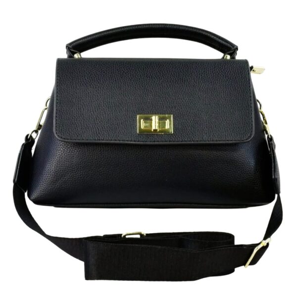Cartera para Dama Manos Libres, Broche Giratorio, Negro