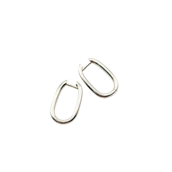 Aretes de Plata 925 Cuadrados Cierre Huggies
