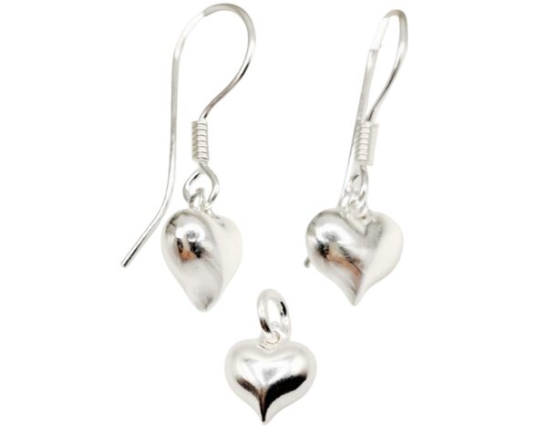 Juego de Plata 925, Corazones Colgantes