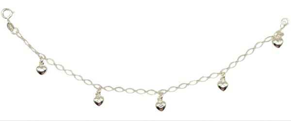 Pulsera de Plata 925 para Dama, Corazones
