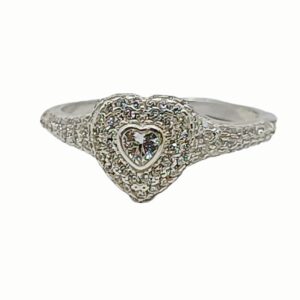 Anillo de Plata 925 - Corazón con Circonios 9345 - Talla 8