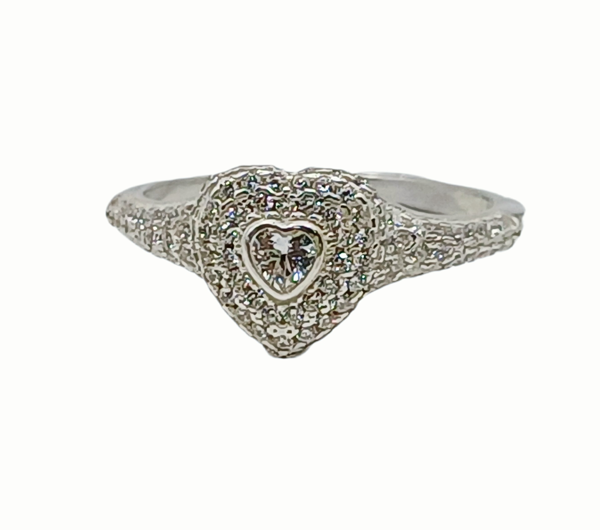 Anillo de Plata 925 - Corazón con Circonios 9345 - Talla 8