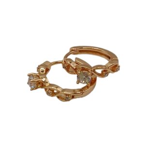 Aretes Huggies Entrelazados - Xuping – Baño en Oro 18K - 0611