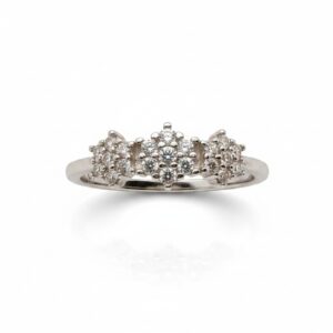 Anillo de Plata 925 - Tres Flores de Circonios 9039 - Talla 8