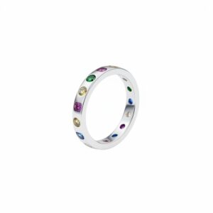 Anillo de Plata 925 -Circonios de colores 6125 - Talla 6