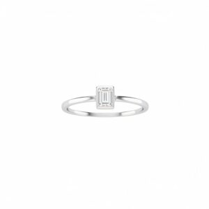 Anillo de Plata 925 - Solitario Circonio Cuadrado 6743 - Talla 7
