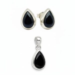 Juego de Plata 925- Gota negra 3643