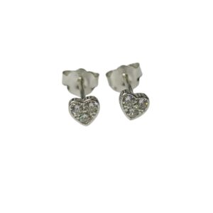 Aretes de Plata 925 - Corazón de Circonios 9140