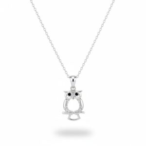 Cadena de Plata 925- Dije Búho con Circonios 0038-7987