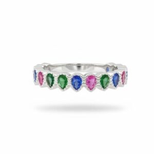 Anillo de Plata 925 - Gotas de Colores 8265 - Talla 6