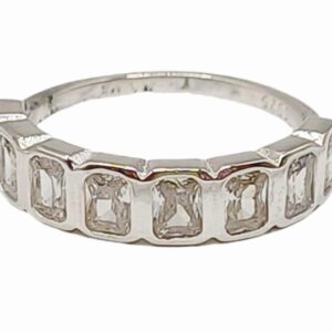 Anillo de Plata 925 - Ocho Rectángulos de Circonios 8941 - Talla 6