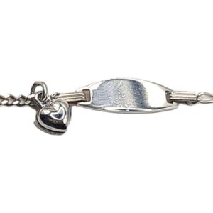 Pulsera para Niña- Placa y Corazón 4731 - Plata 925
