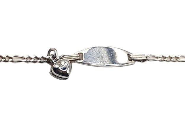Pulsera para Niña- Placa y Corazón 4731 - Plata 925