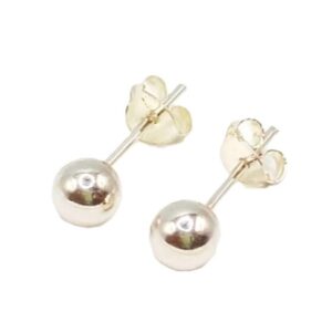 Aretes de Plata 925- Pelota Lisa Mediana 7117