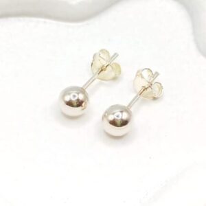 Aretes de Plata 925- Pelota Lisa Pequeña 7112